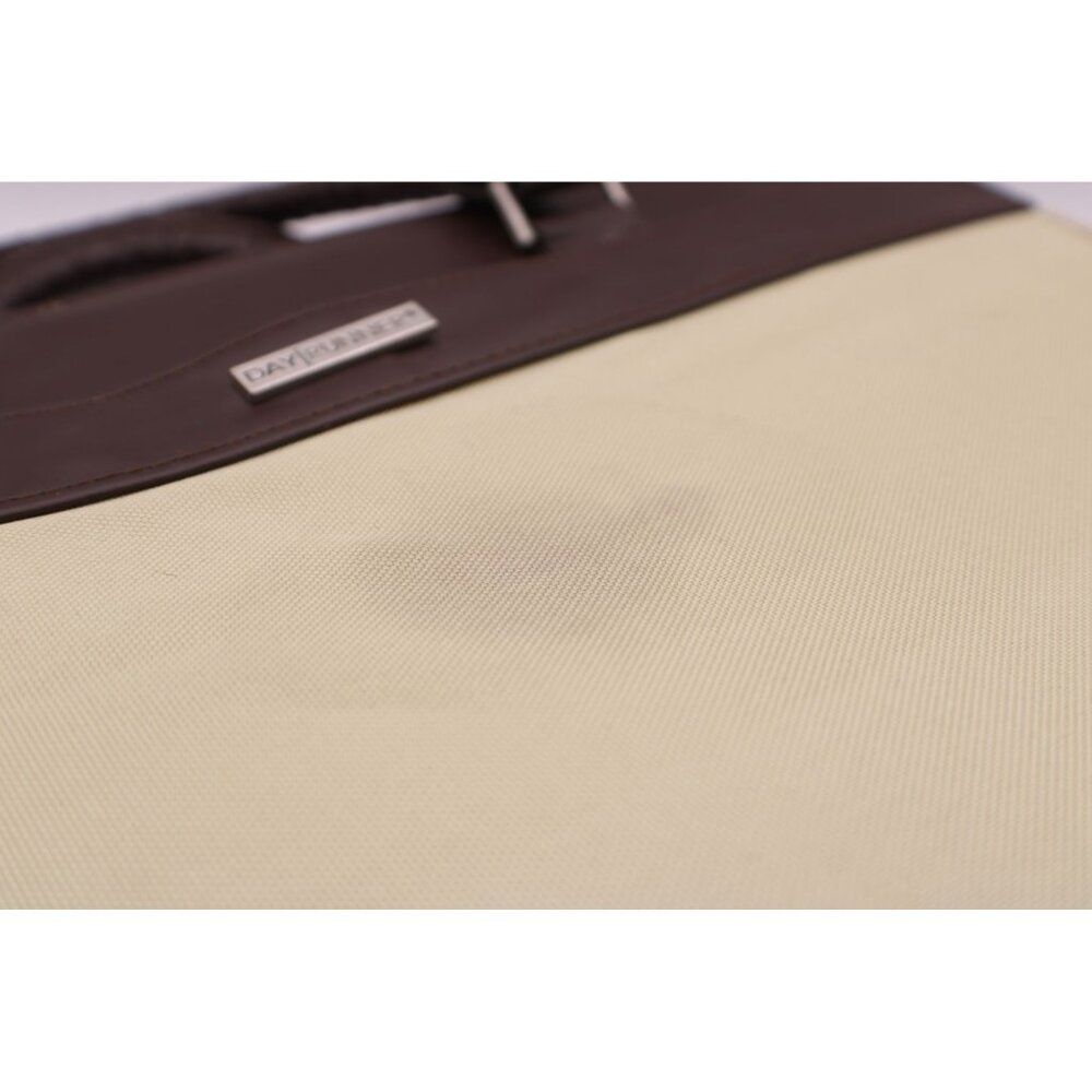 Day Runner Briefcase Planner Organizer Leather Canvas Zipper Handle Brown Green - Picture 4 of 14